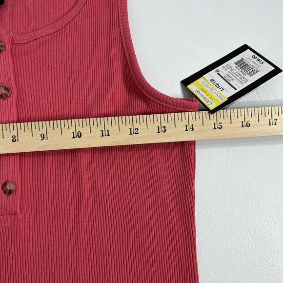 Art Class Bodycon Dress Girls Lg 10/12 Pink Ribbed Henley Sleeveless Slits NEW - Picture 9 of 9